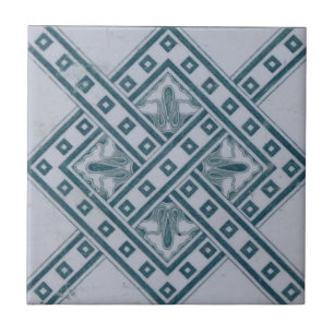 Cross and Blue Grey Squares Weave Tile