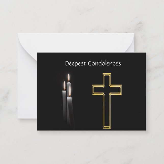 Cross And Candle Sympathy Card (Front)