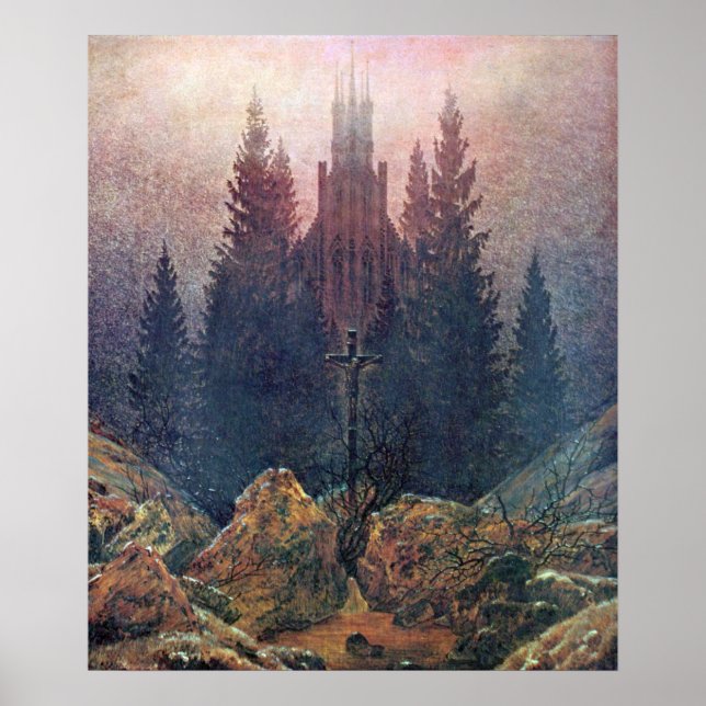 Cross and Cathedral Caspar David Friedrich Poster (Front)