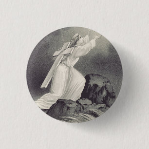 Cross and Crown Christian symbol 1 Inch Round Button