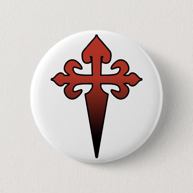 Cross and Dagger 2 Inch Round Button (Front)