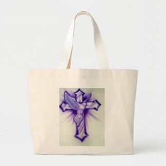Cross and Dove Large Tote Bag