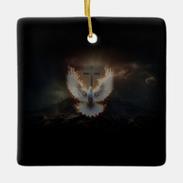 Cross and Dove Ornament (Front)