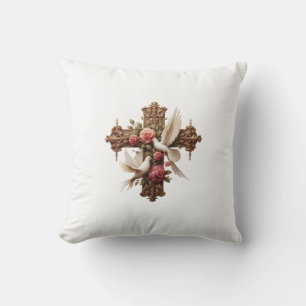 Cross and Doves PNG Clipart - Religious Christian Throw Pillow