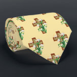 Cross and Easter Lillies Tie<br><div class="desc">This elegant necktie features a golden cross intertwined with white lily flowers,  symbolizing purity and resurrection,  set against a rich background. Ideal for Easter celebrations,  church services,  or as a thoughtful gift,  this tie combines faith and style seamlessly.</div>