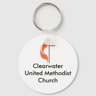 Cross and flame, ClearwaterUnited MethodistChurch Keychain