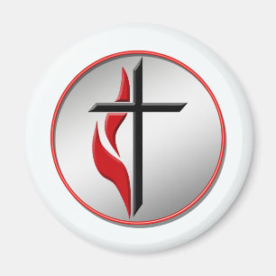 CROSS AND FLAME MAGNET