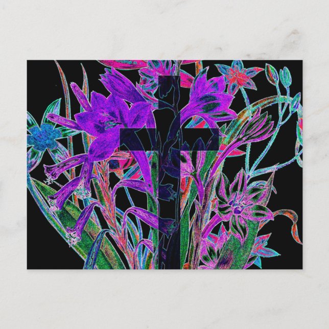 Cross and Flowers by Amelia Carrie Postcard (Front)