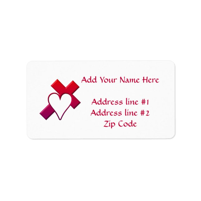 Cross and heart #1 ( 3-D Red / purple ) Label (Front)