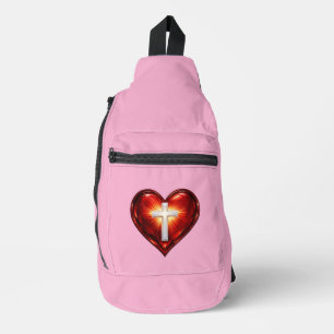 Cross and Heart Sling Bag