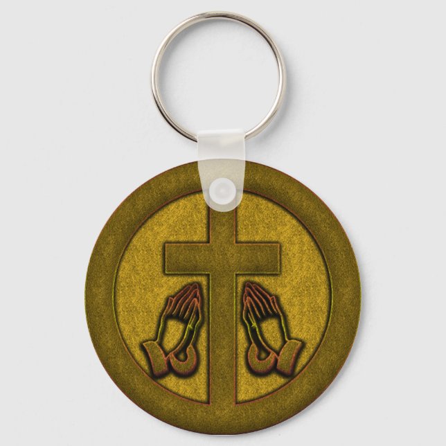 CROSS AND PRAYING HANDS KEYCHAIN (Front)