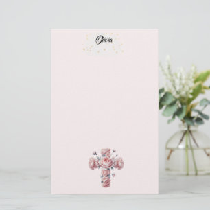 Cross and Roses Stationery