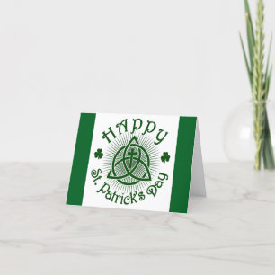 Cross And Shamrocks Holiday Card