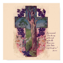 Cross and Tree Christian Print