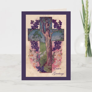 Cross and Tree Easter Greeting Card