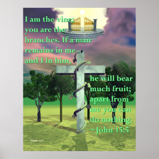 Cross and Vine Poster