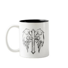 Cross and wings "Be the Light" Coffee Mug