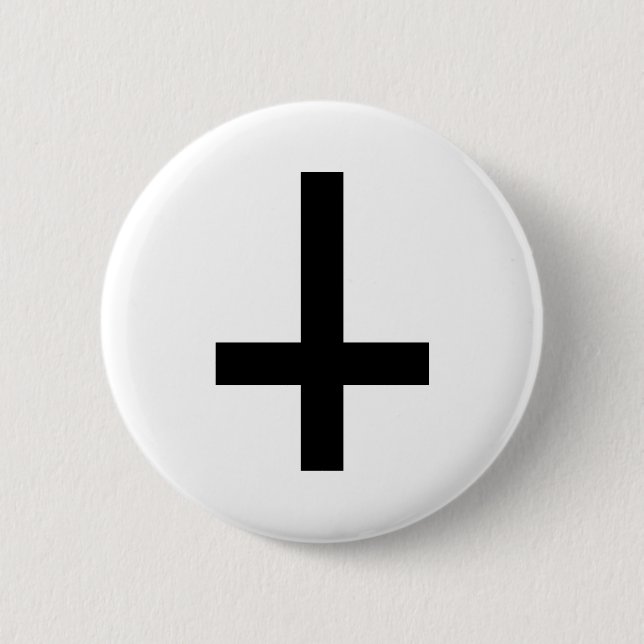 Cross antichrist 2 inch round button (Front)