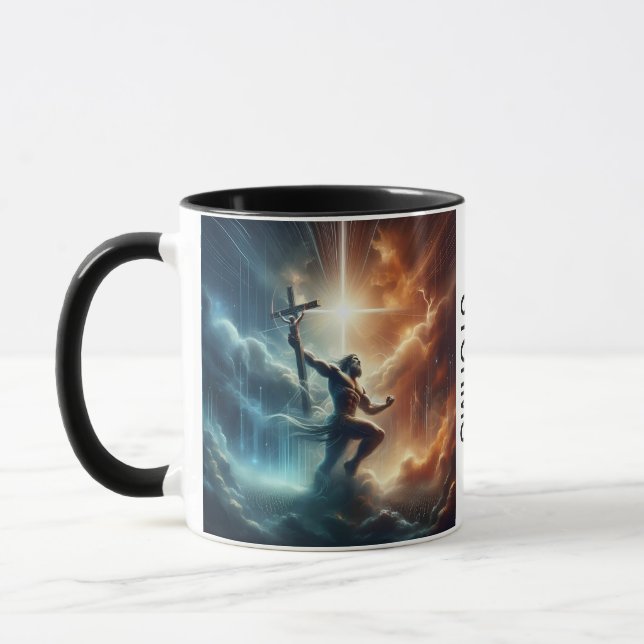 Cross as a Lifeline - Radiance Amidst Storms Mug (Left)