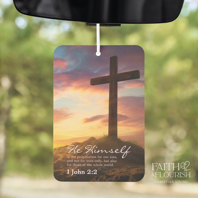 Cross at Dusk Scripture Bible Air Freshener (Creator Uploaded)
