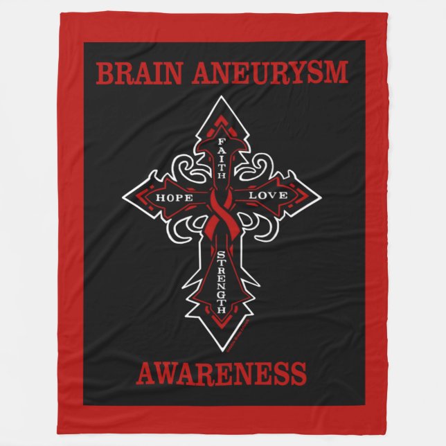 Cross/Awareness...Brain Aneurysm Fleece Blanket (Front)