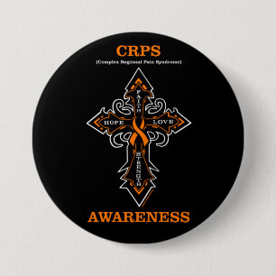 Cross/Awareness...CRPS 3 Inch Round Button