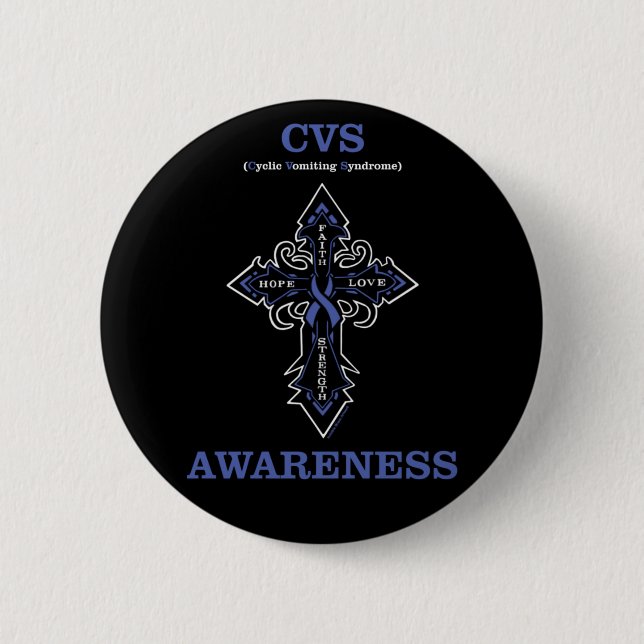Cross/Awareness...CVS 2 Inch Round Button (Front)