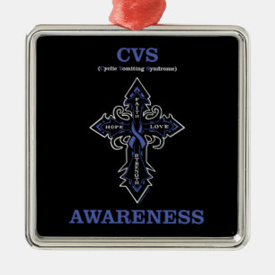 Cross/Awareness...CVS Metal Ornament