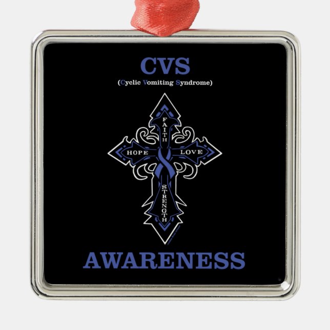 Cross/Awareness...CVS Metal Ornament (Front)