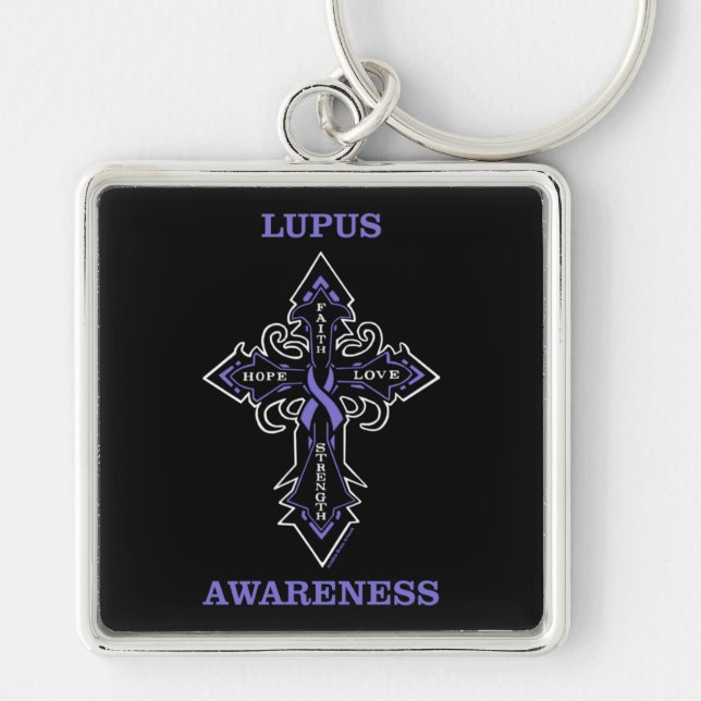 Cross/Awareness...Lupus Keychain (Front)