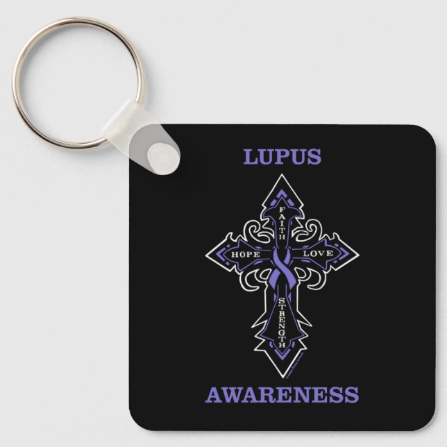 Cross/Awareness...Lupus Keychain (Front)