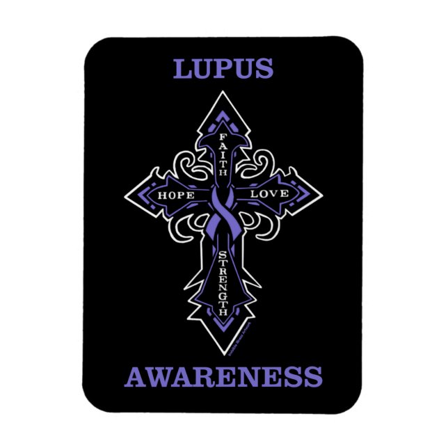Cross/Awareness...Lupus Magnet (Vertical)