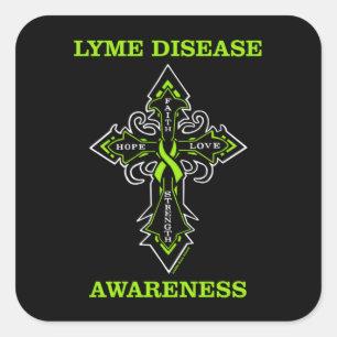 Cross/Awareness...Lyme Disease  Square Sticker