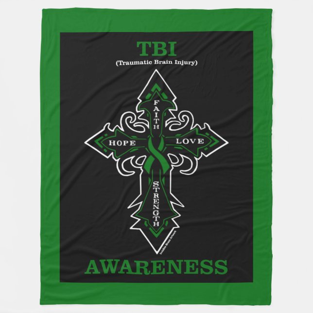 Cross/Awareness...TBI Fleece Blanket (Front)