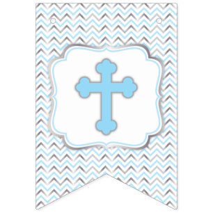 Cross Banner-Blue & Silver Bunting Flags