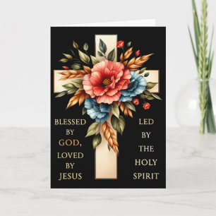 Cross Blessed Blessed By God Loved By Jesus Funny Card