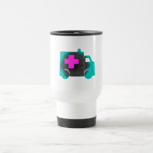 cross blue ambulance nurse emt doctor medical travel mug