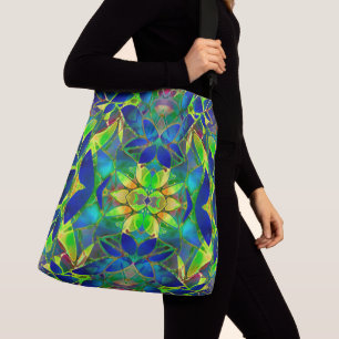 Cross Body Bag Floral Fractal Art