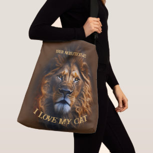 Cross-Body Bag For Her "I Love My Cat" Custom Name