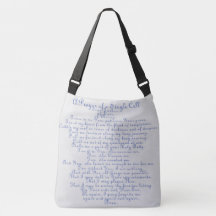 Cross Body Large Tote with Prayer of Single Cell