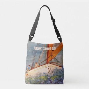 Cross Body Tote Bag -  Sailboat Racing 