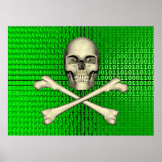 Cross Bones on Binary Poster