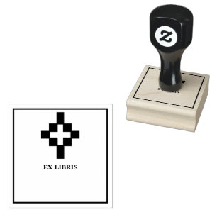 Cross bookplate rubber stamp