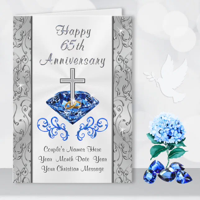 Cross Bursting from Sapphire 65th Anniversary Card | Zazzle