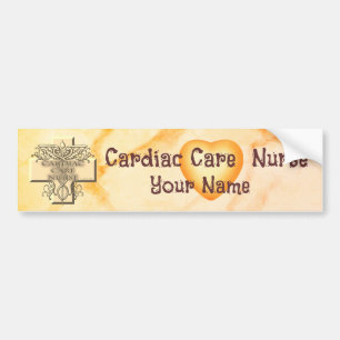 Cross Caduceus Cardiac Care Nurse Bumper Sticker