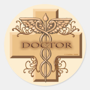 Cross Caduceus Doctor  Sticker