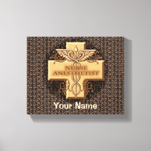 Cross Caduceus Nurse Anesthetist Canvas Print