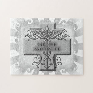 Cross Caduceus Nurse Midwife Jigsaw Puzzle