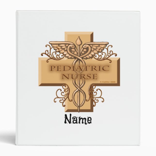 Cross Caduceus Pediatric nurse  Binder (Front)