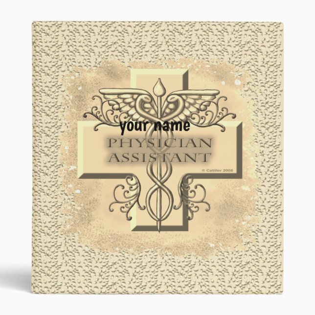 Cross Caduceus Physician Assistant Binder (Front)